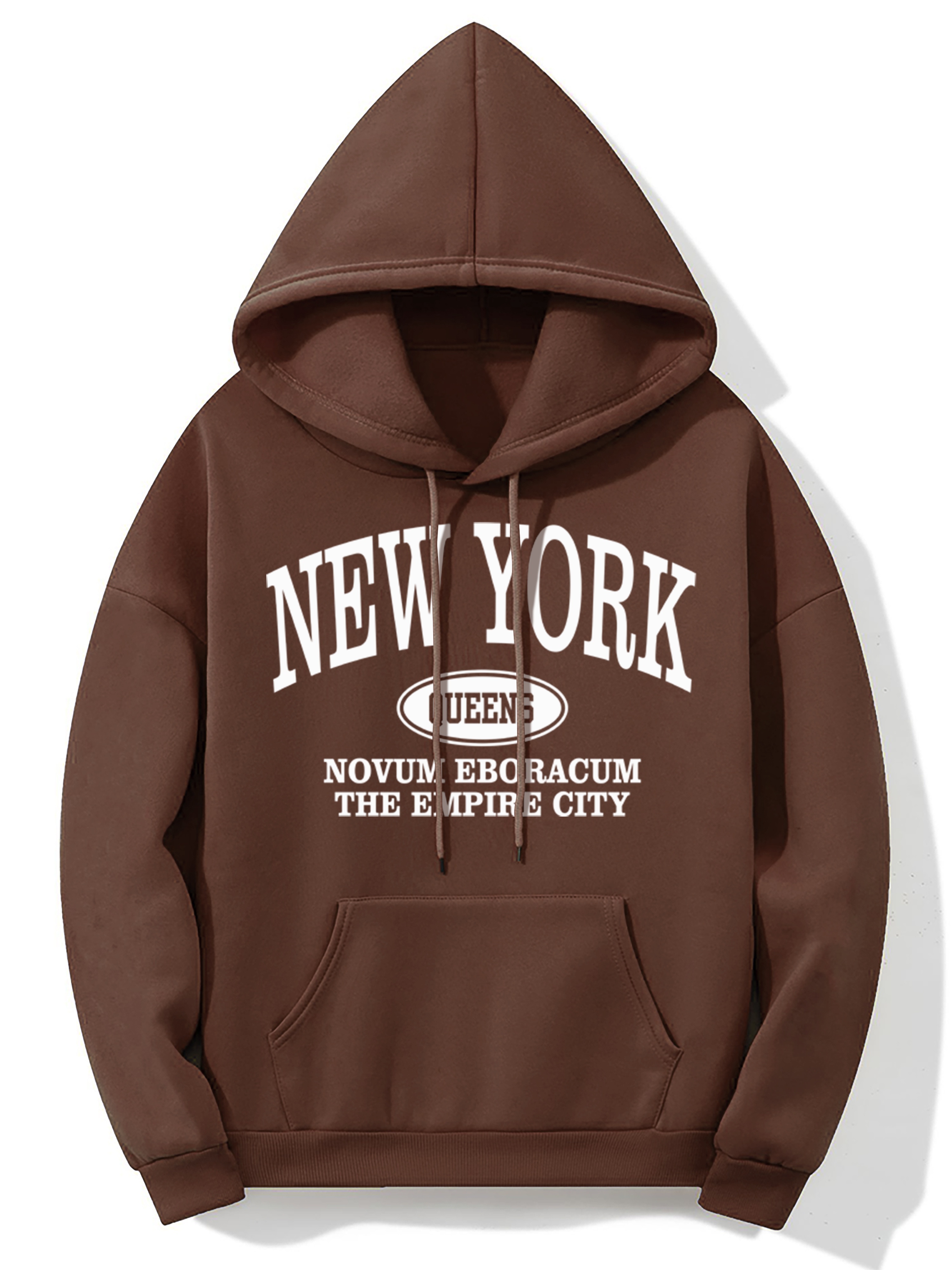 new york letter print kangaroo pocket hoodie casual long sleeve drawstring hoodies sweatshirt womens clothing details 5