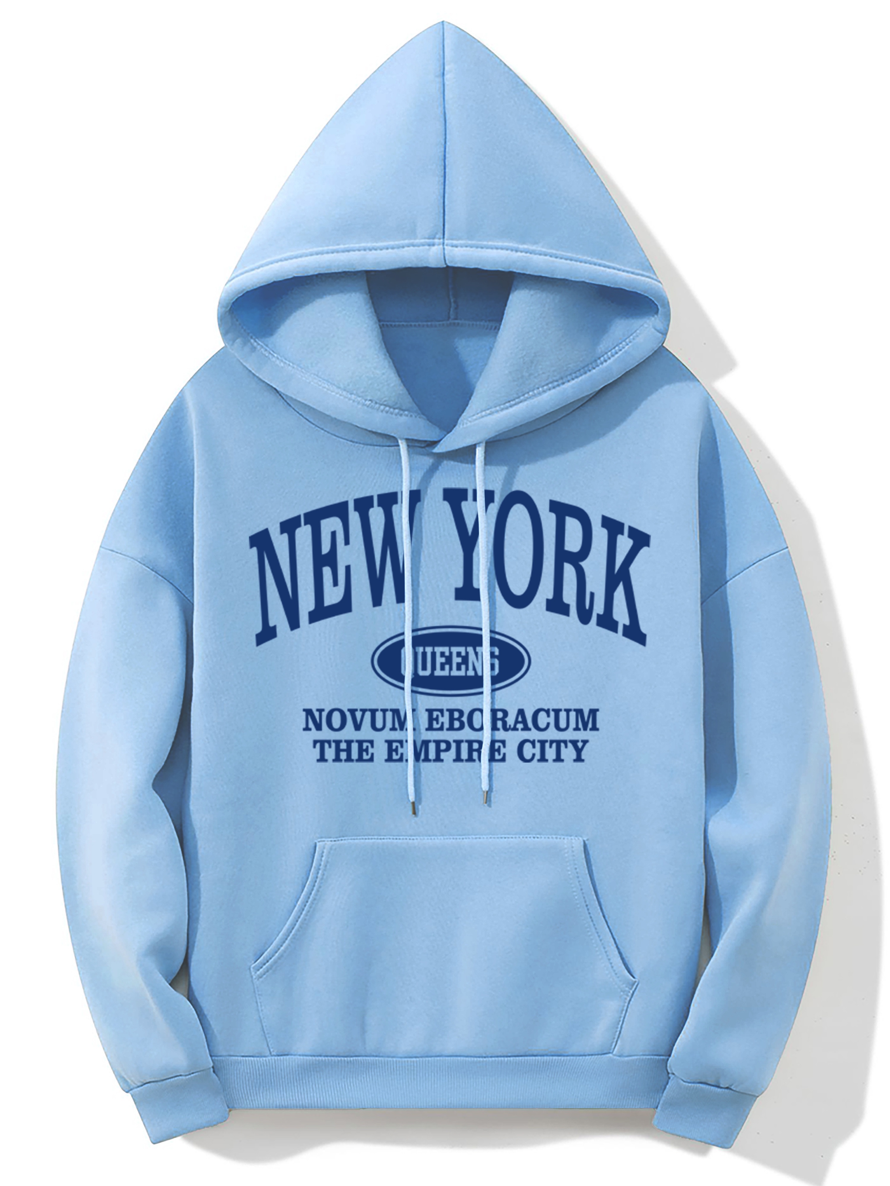 new york letter print kangaroo pocket hoodie casual long sleeve drawstring hoodies sweatshirt womens clothing details 20