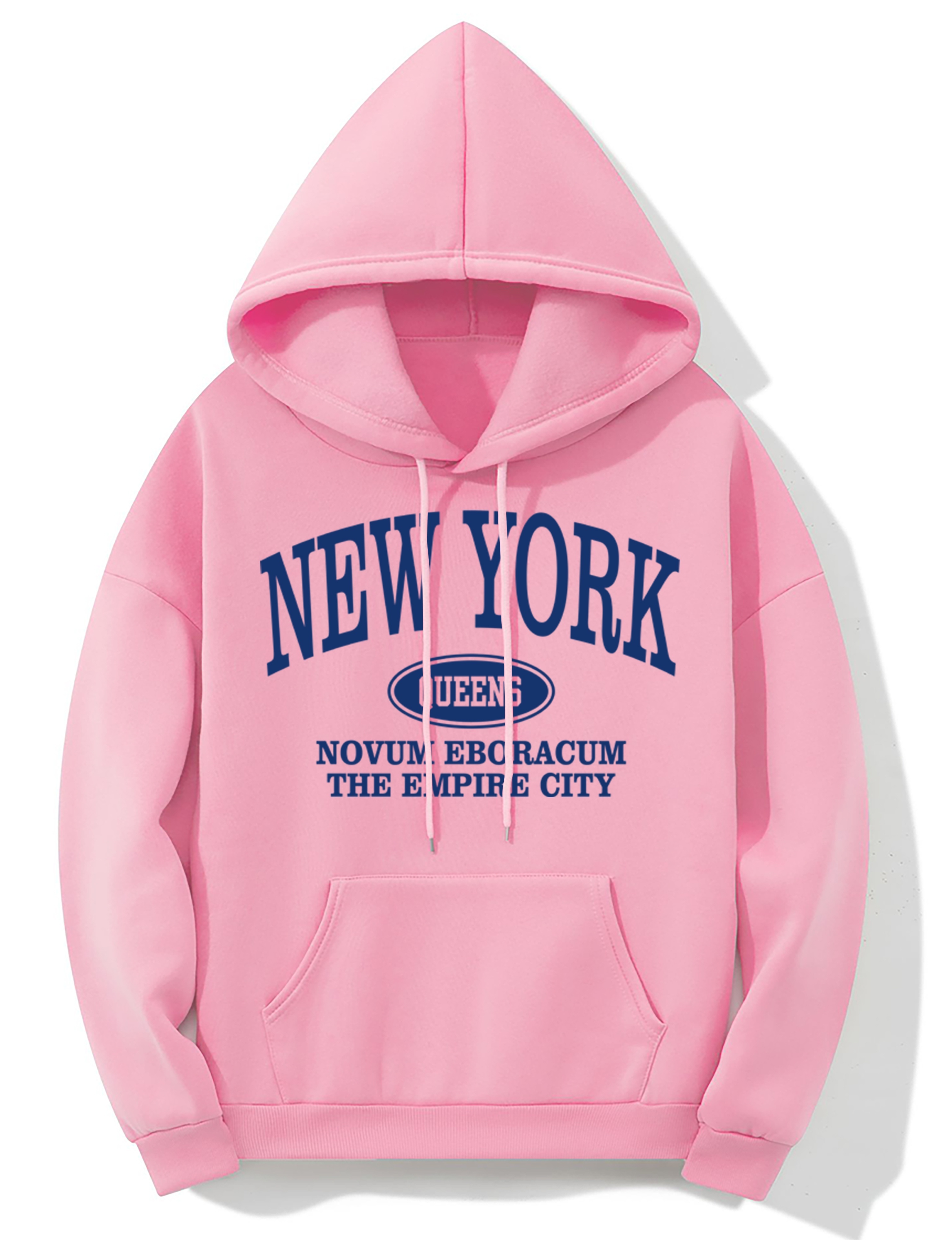 new york letter print kangaroo pocket hoodie casual long sleeve drawstring hoodies sweatshirt womens clothing details 25