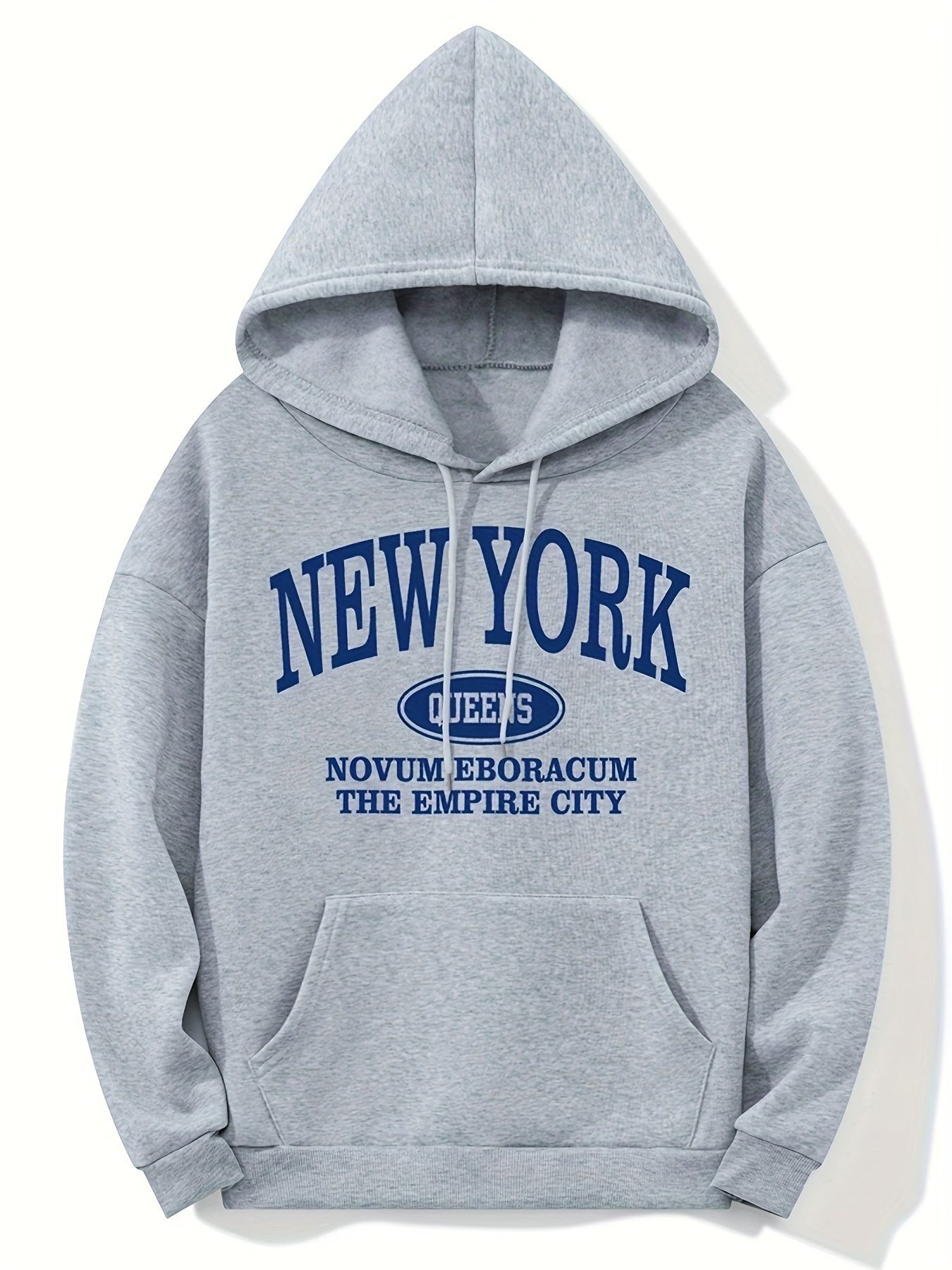 new york letter print kangaroo pocket hoodie casual long sleeve drawstring hoodies sweatshirt womens clothing details 50