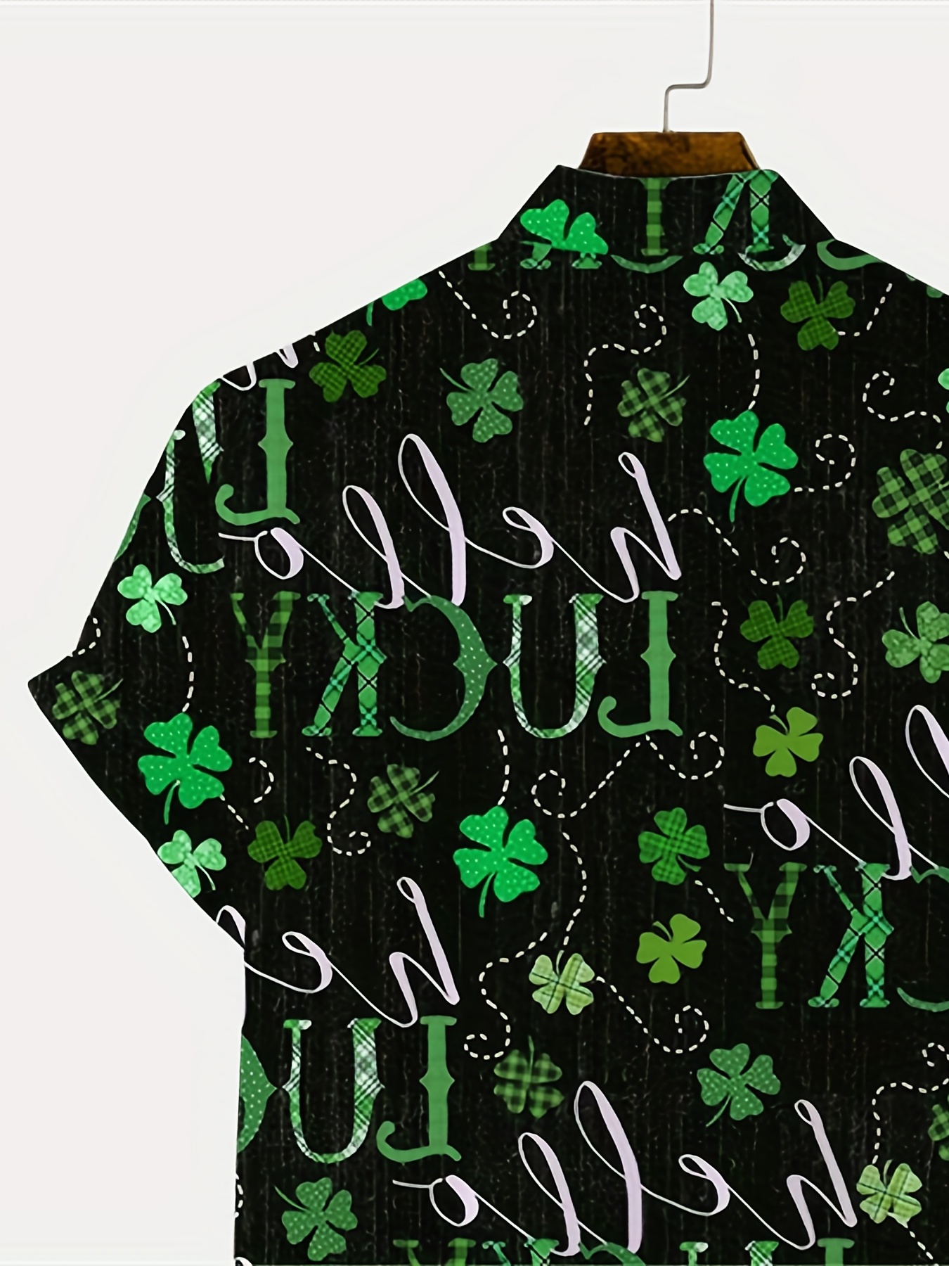 shamrock element st patricks day various print mens casual short sleeve shirt mens shirt for summer vacation resort tops for men gift for men details 8