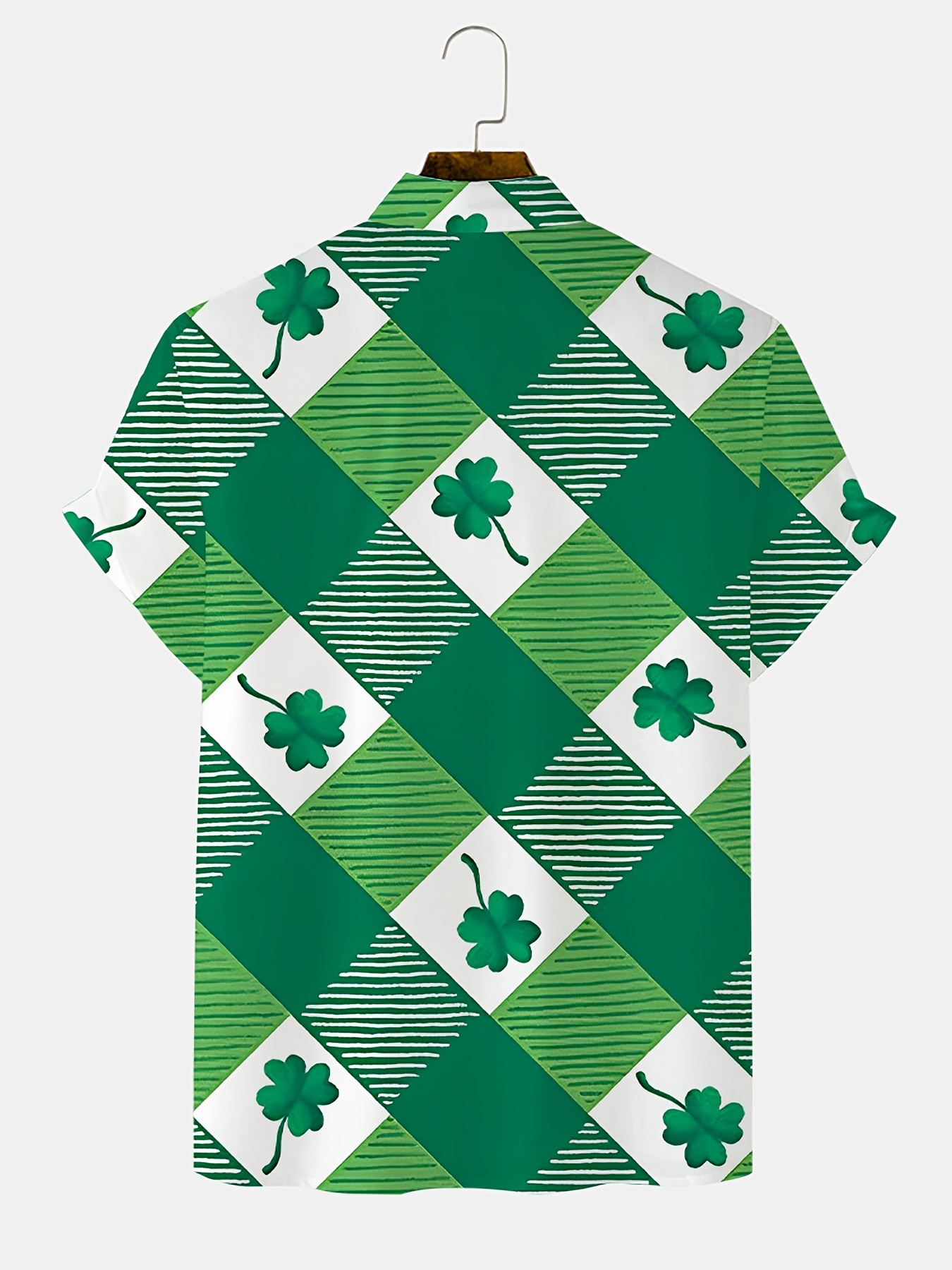 shamrock element st patricks day various print mens casual short sleeve shirt mens shirt for summer vacation resort tops for men gift for men details 11