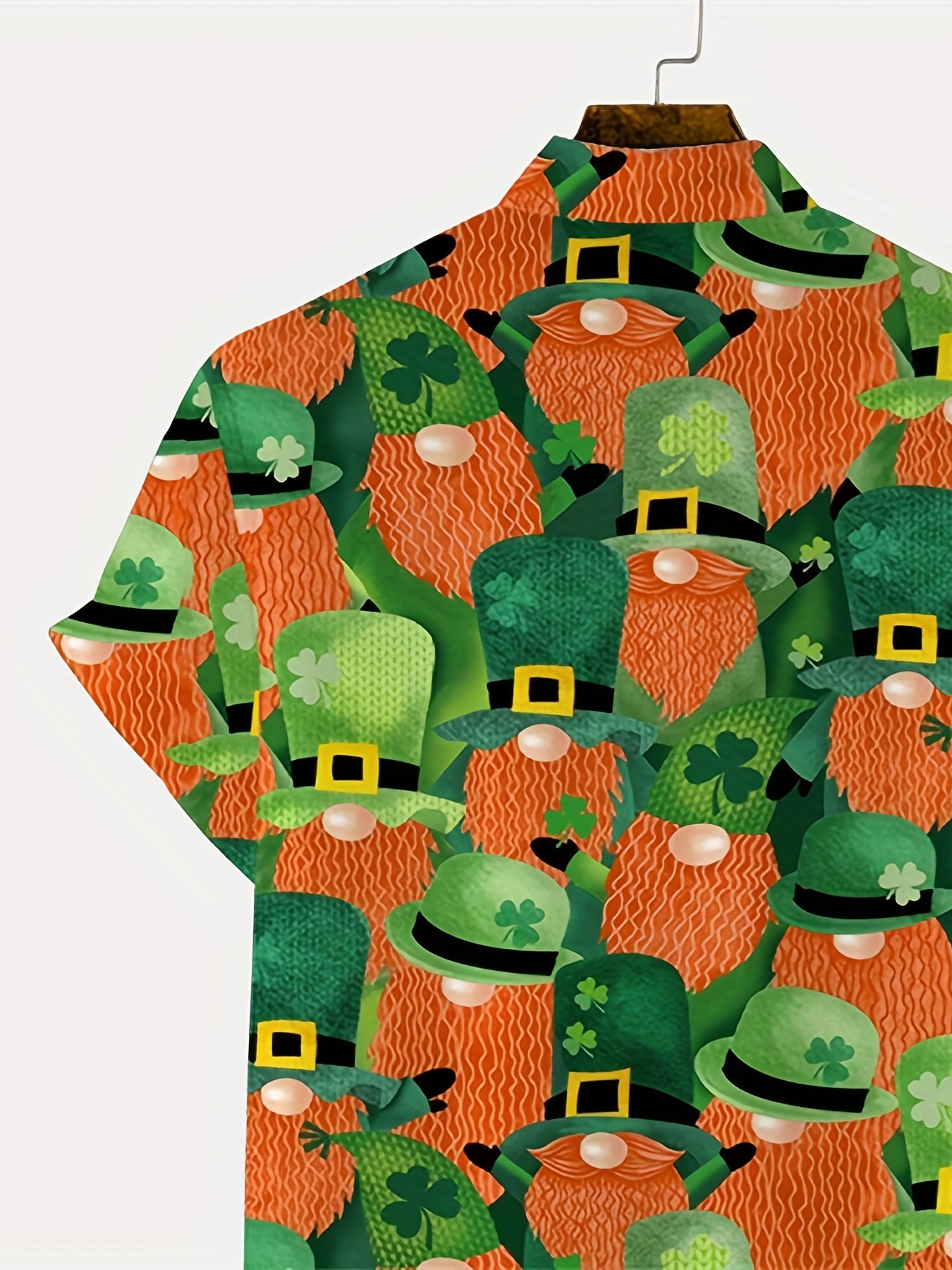 shamrock element st patricks day various print mens casual short sleeve shirt mens shirt for summer vacation resort tops for men gift for men details 23