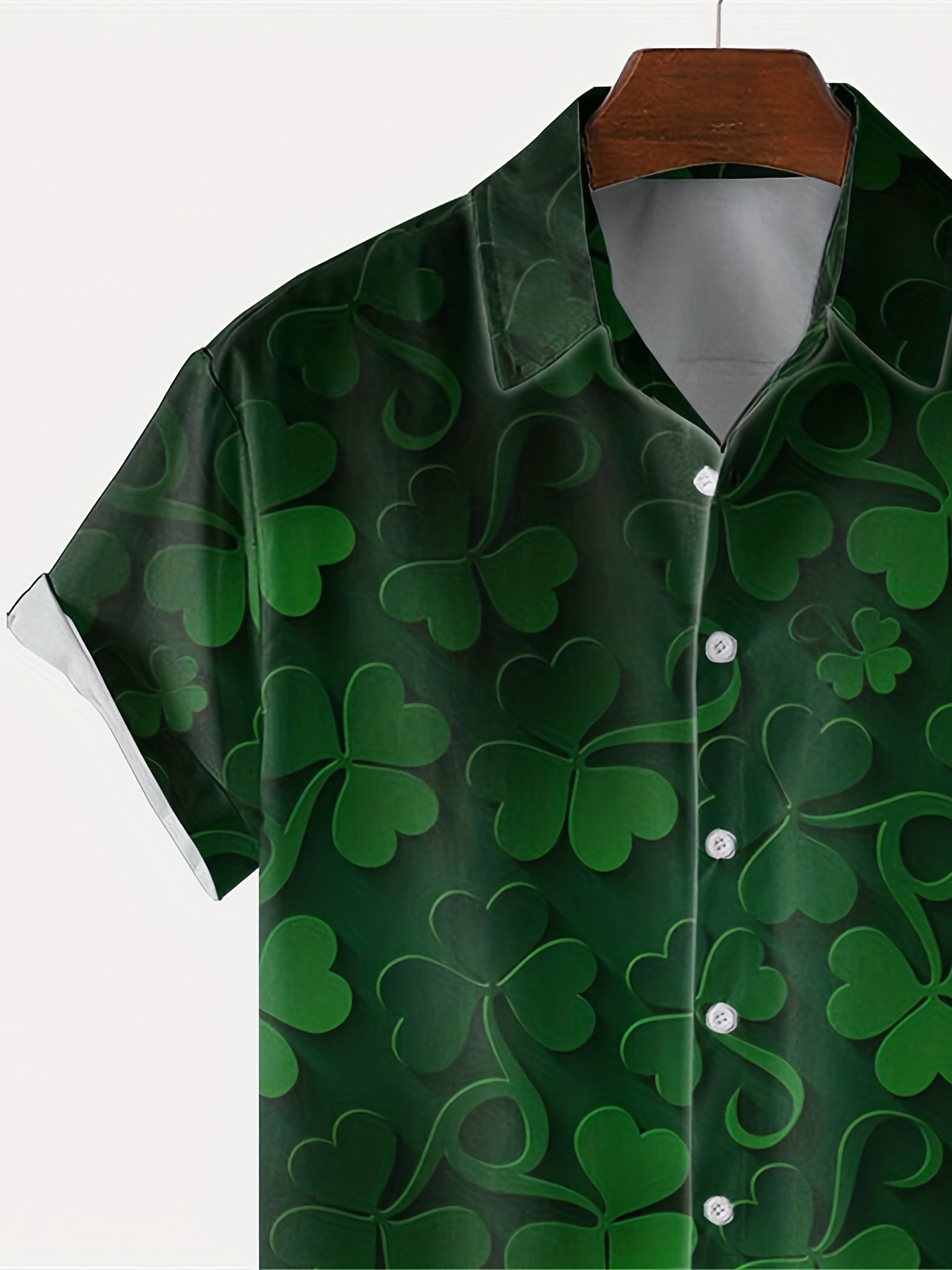 shamrock element st patricks day various print mens casual short sleeve shirt mens shirt for summer vacation resort tops for men gift for men details 34