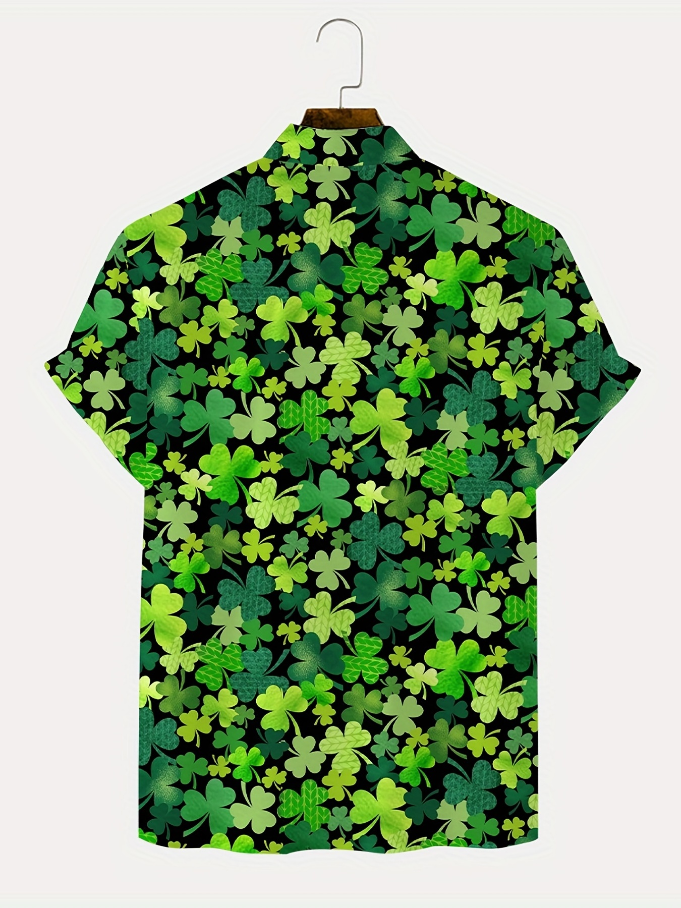 shamrock element st patricks day various print mens casual short sleeve shirt mens shirt for summer vacation resort tops for men gift for men details 37