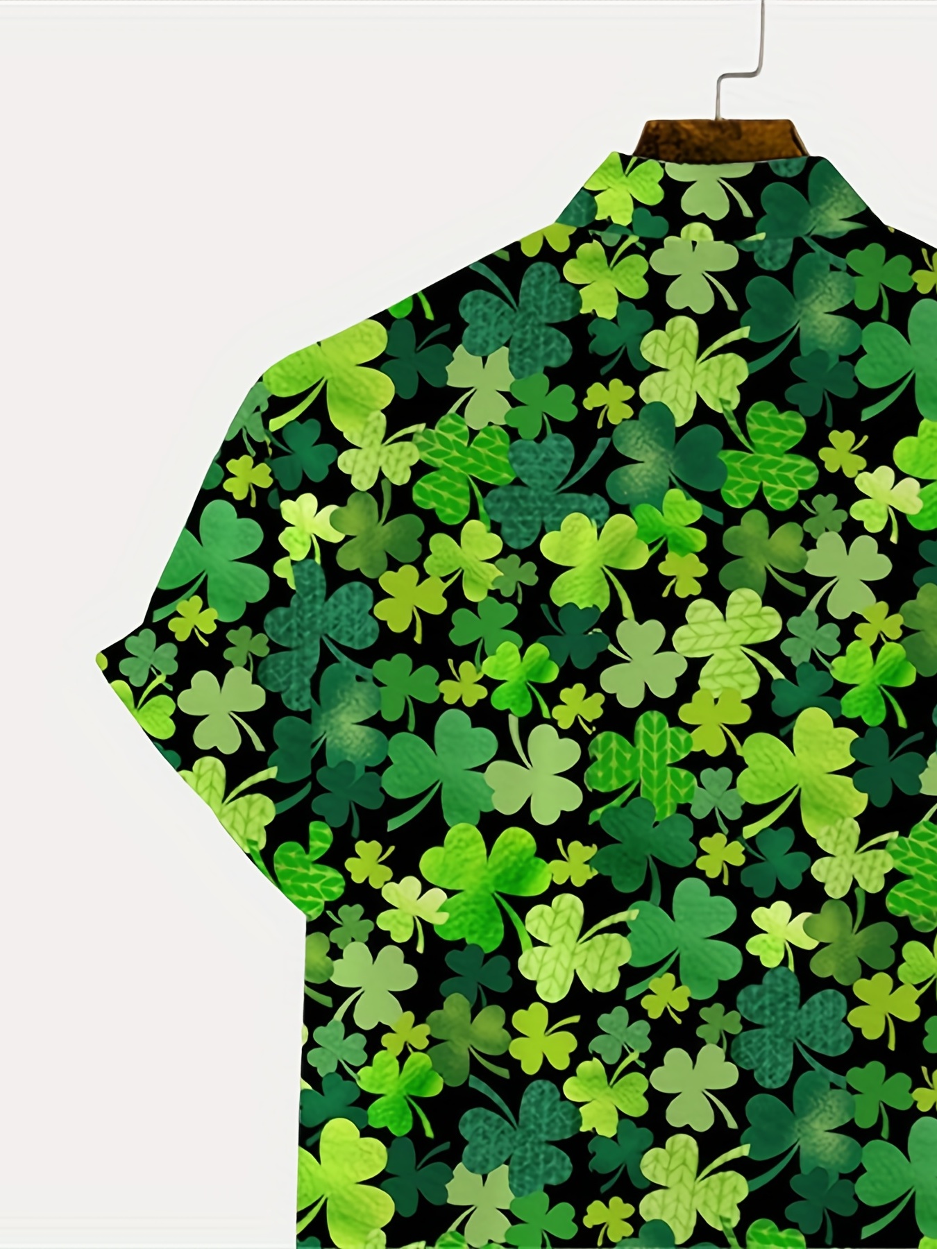 shamrock element st patricks day various print mens casual short sleeve shirt mens shirt for summer vacation resort tops for men gift for men details 38