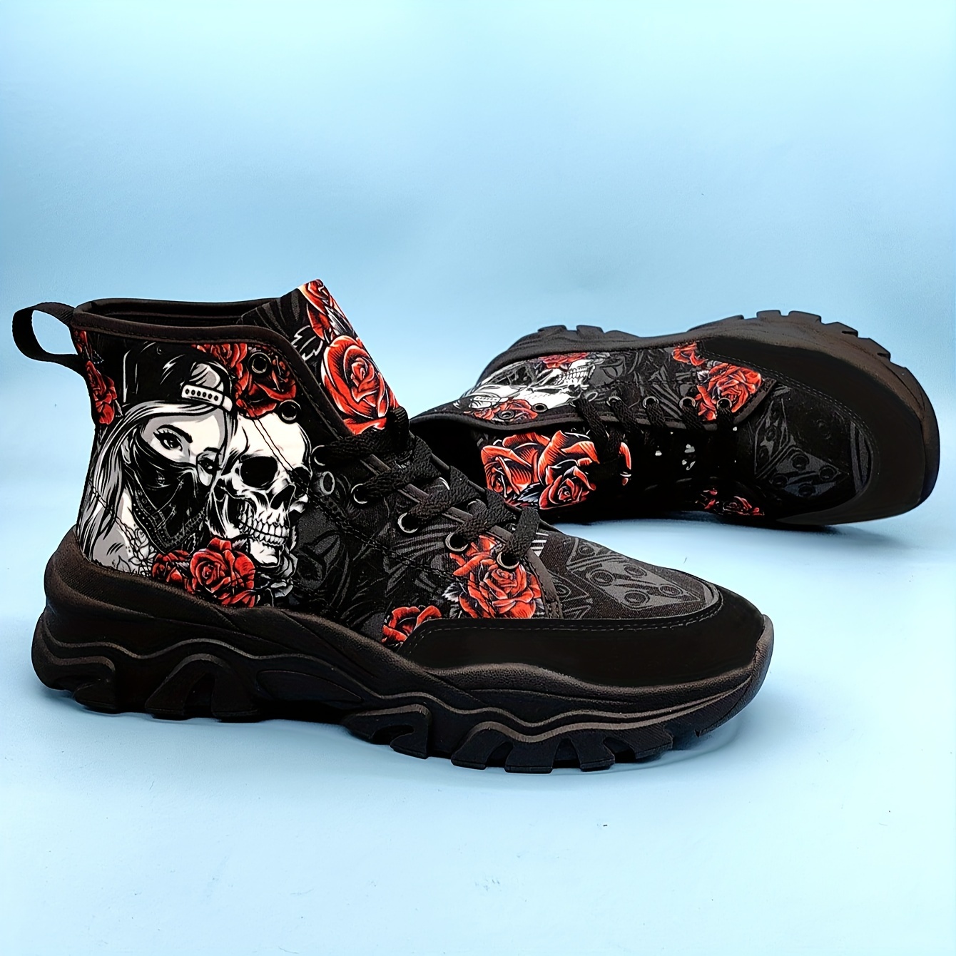 high top canvas shoes men s stylish skull masked beauty details 0