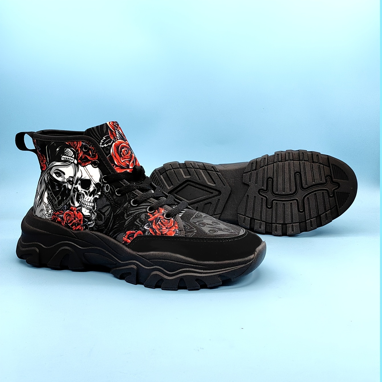 high top canvas shoes men s stylish skull masked beauty details 2