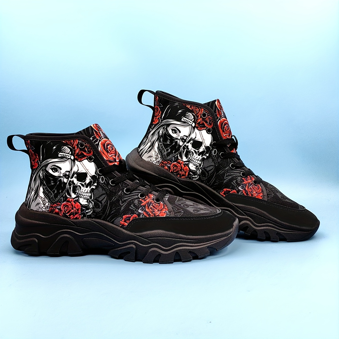 high top canvas shoes men s stylish skull masked beauty details 3