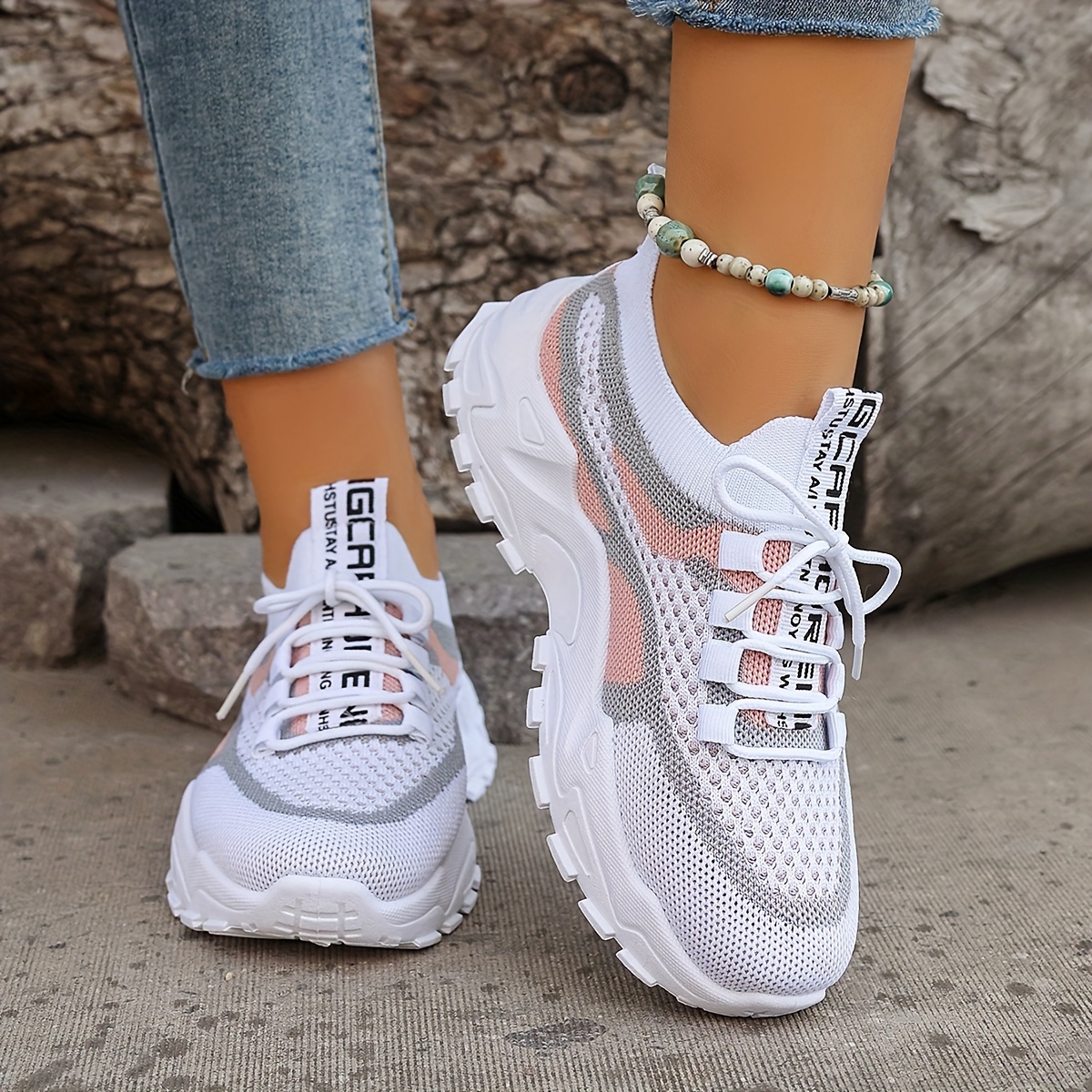 colorblock knitted sneakers women s stylish breathable low details 2