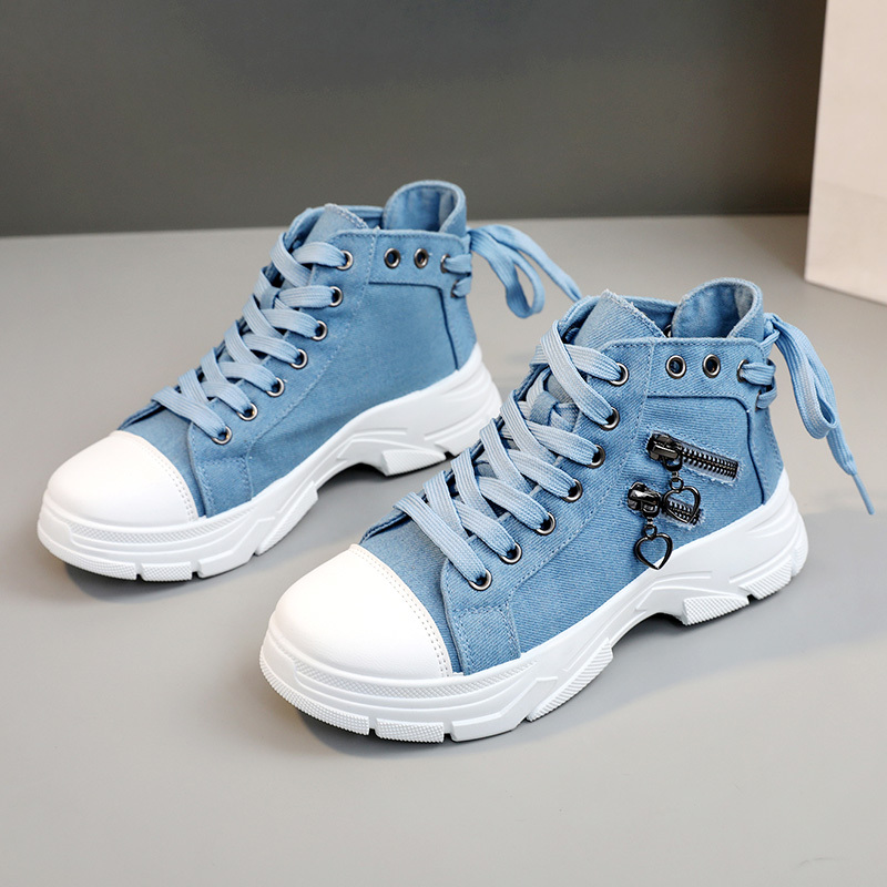women s canvas platform sneakers zip detail lace high top details 1