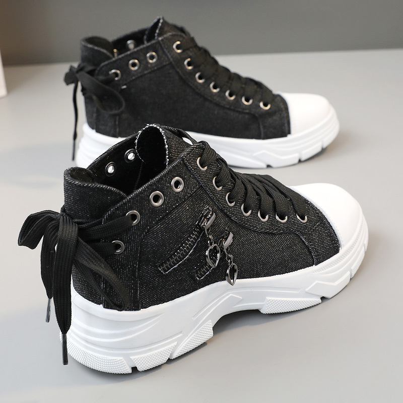 women s canvas platform sneakers zip detail lace high top details 2