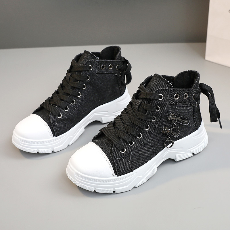 women s canvas platform sneakers zip detail lace high top details 3
