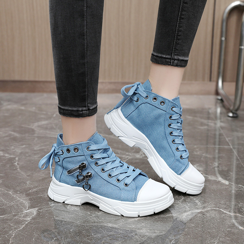 women s canvas platform sneakers zip detail lace high top details 4